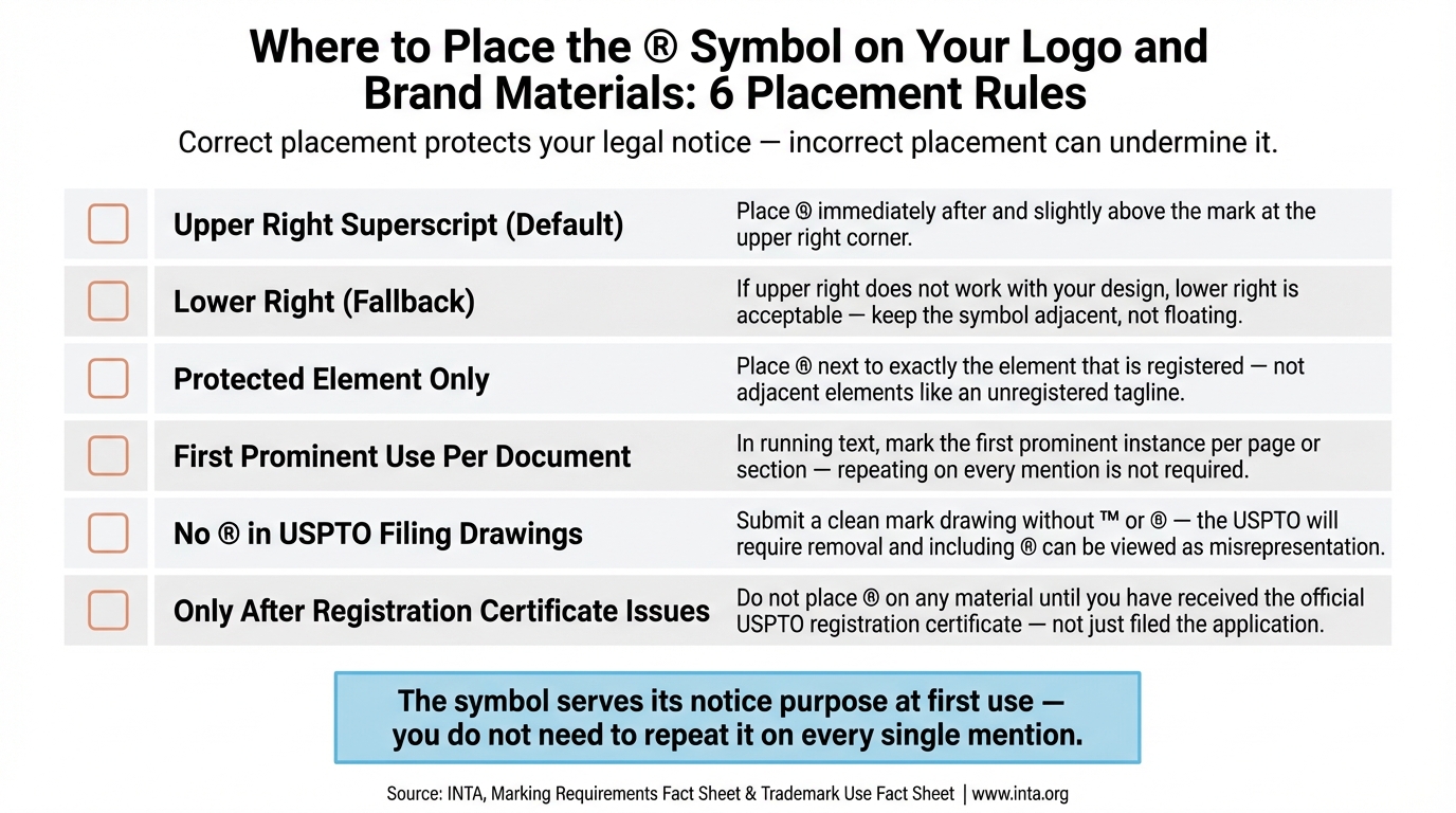 Where to Place the ® Symbol on Your Logo and Brand Materials: 6 Placement Rules