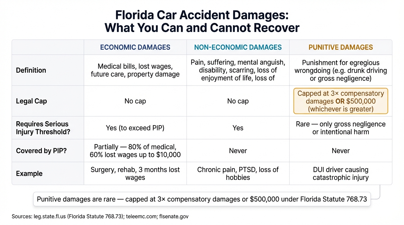 Florida Car Accident Damages: What You Can and Cannot Recover