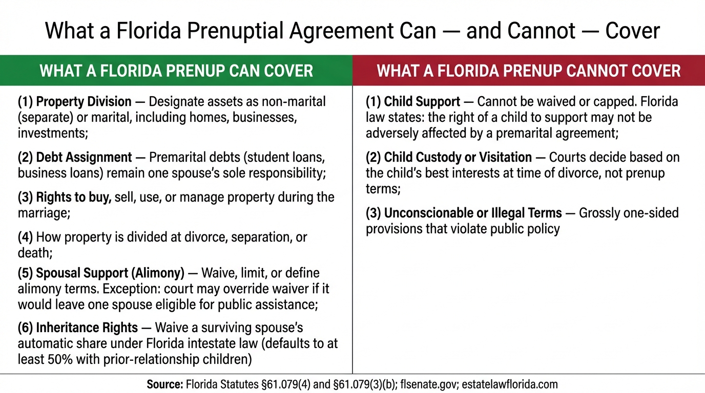 What a Florida Prenuptial Agreement Can — and Cannot — Cover
