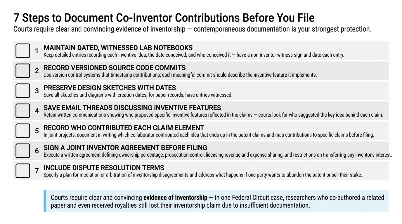 7 Steps to Document Co-Inventor Contributions Before You File