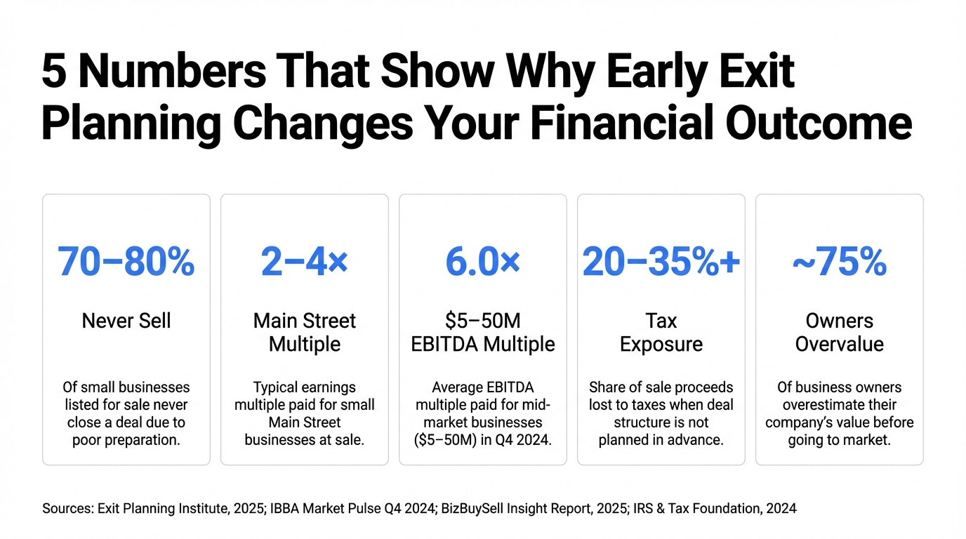 5 Numbers That Show Why Early Exit Planning Changes Your Financial Outcome