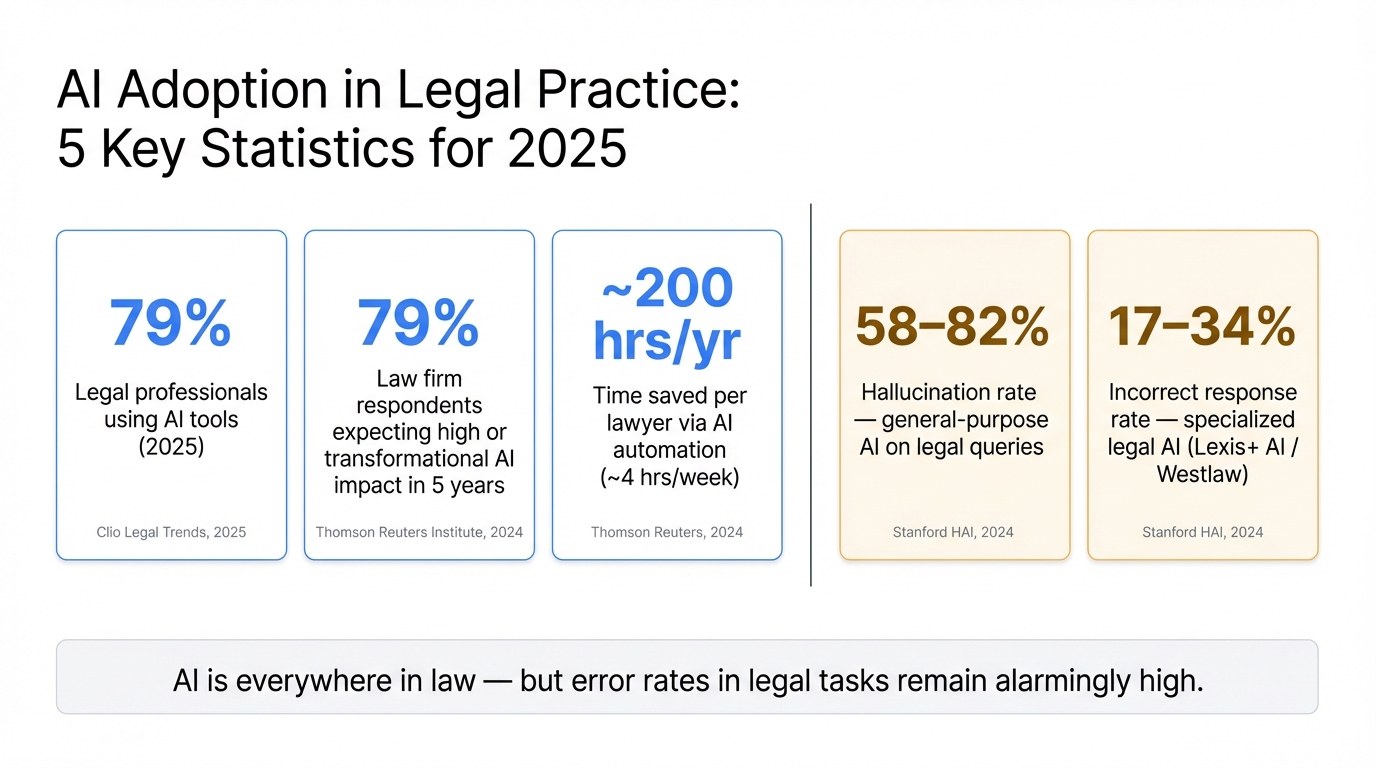 AI Adoption in Legal Practice: 5 Key Statistics for 2025